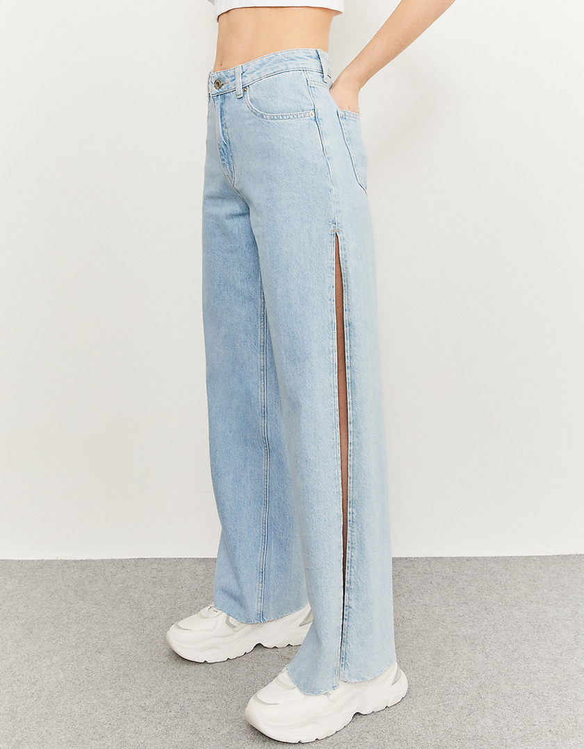TALLY WEiJL, Niebieskie szerokie jeansy z wysokim stanem for Women