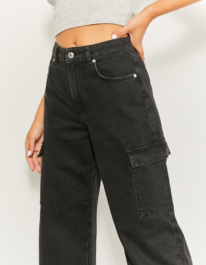 TALLY WEiJL, Schwarze High Waist  Cargo Jeans for Women