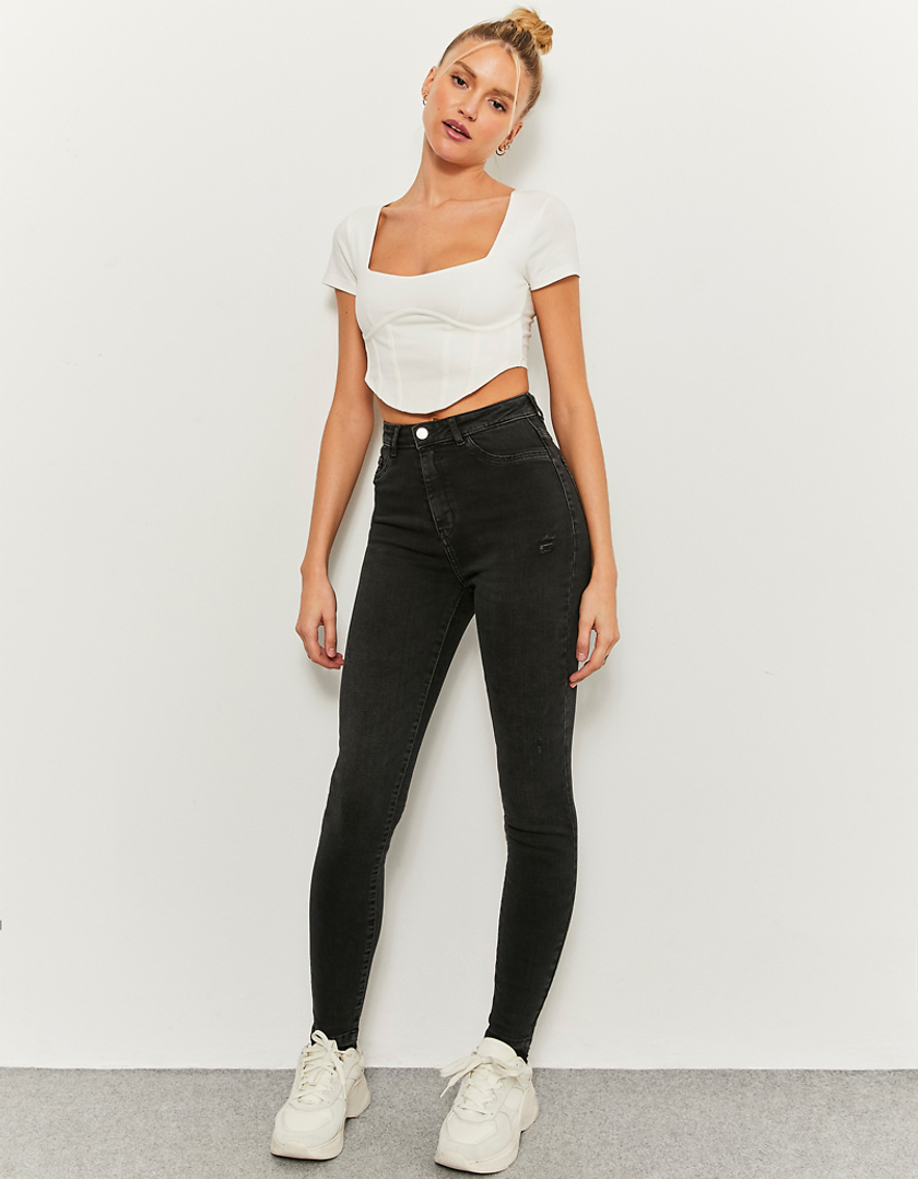 TALLY WEiJL, Jeans Taille Haute Skinny Noir for Women