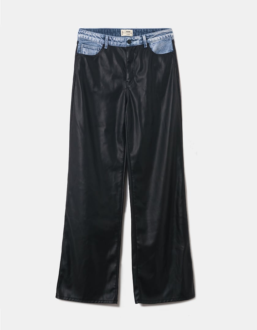 TALLY WEiJL, Jeans Taille Haute Large en Similicuir for Women