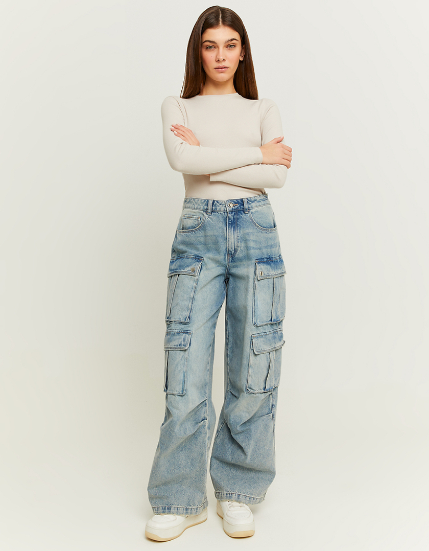 TALLY WEiJL, Mid Waist Skater-Cargo-Jeans for Women
