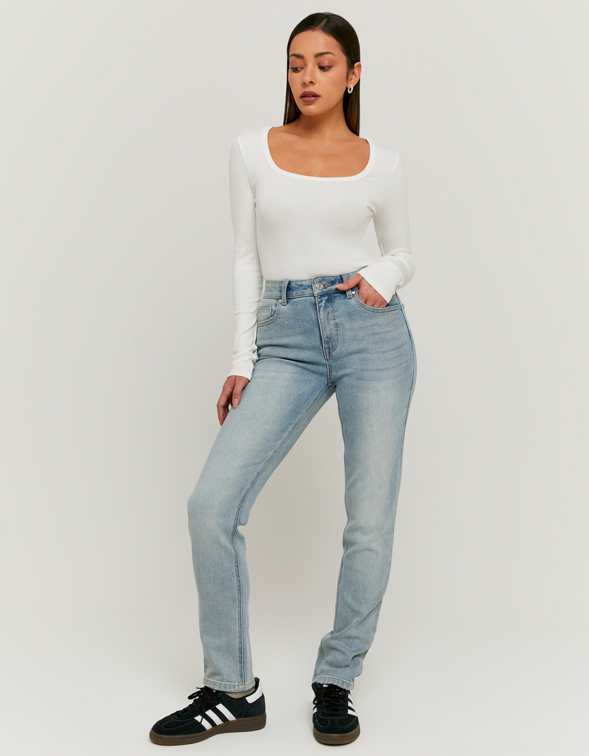 Jeans Slim a Vita Media Blu