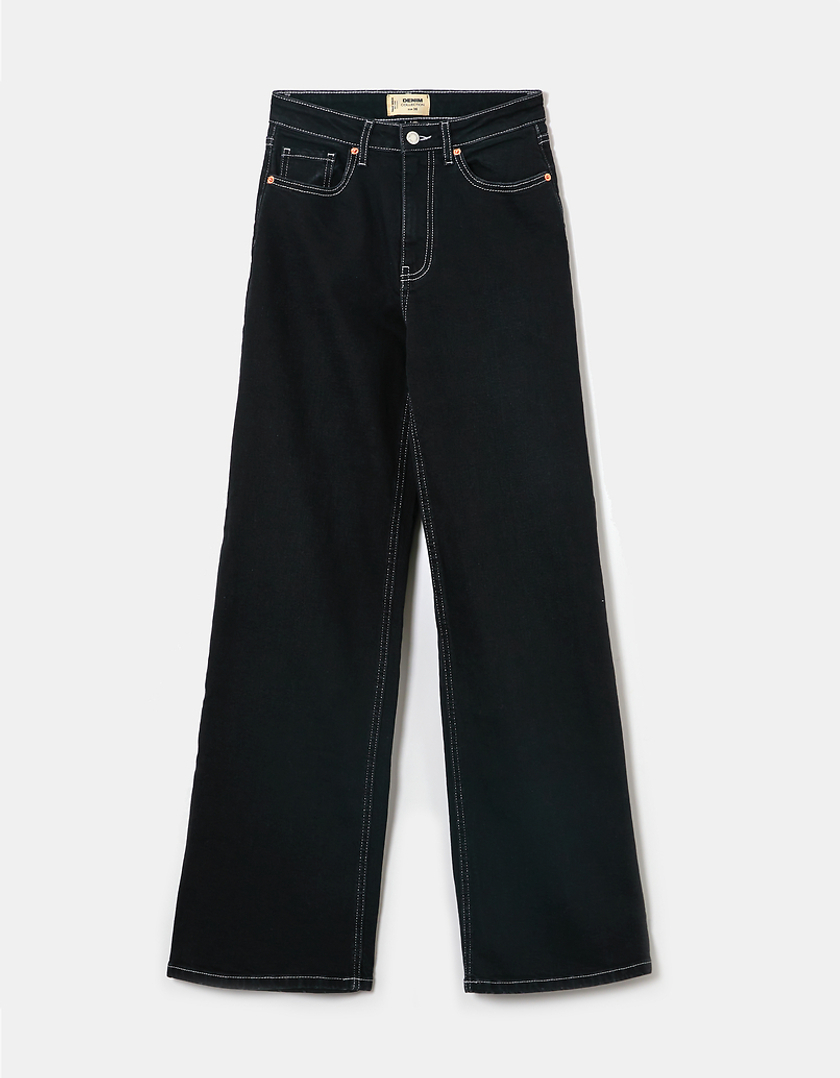 TALLY WEiJL, Black High Waist  Wide leg Jeans for Women