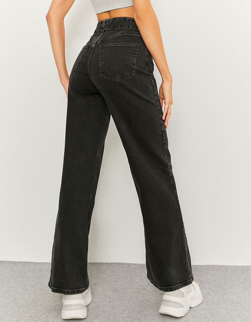 TALLY WEiJL, Czarne szerokie jeansy z wysokim stanem for Women