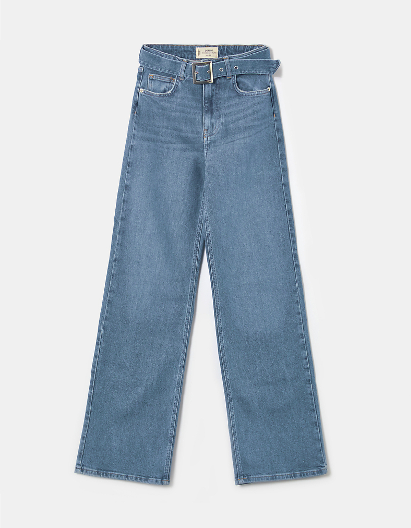 TALLY WEiJL, Jeans Taille Haute Large Bleu  for Women