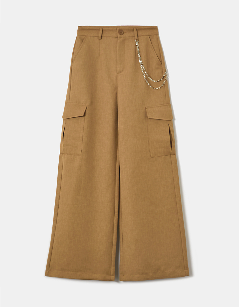 TALLY WEiJL, Pantalon Taille Haute Cargo Beige for Women