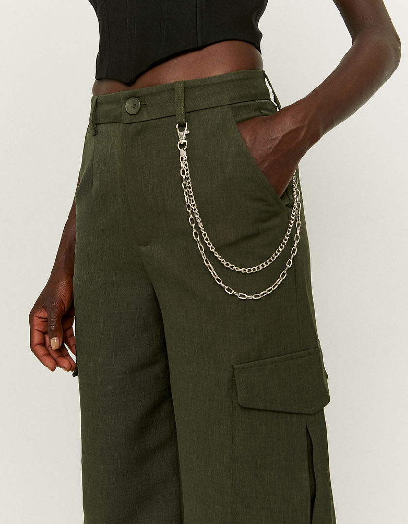 TALLY WEiJL, Pantalon Taille Haute Cargo Vert for Women