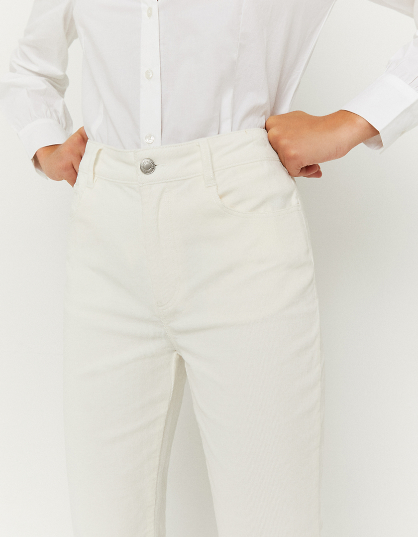 TALLY WEiJL, White High Waist Flare Trousers for Women