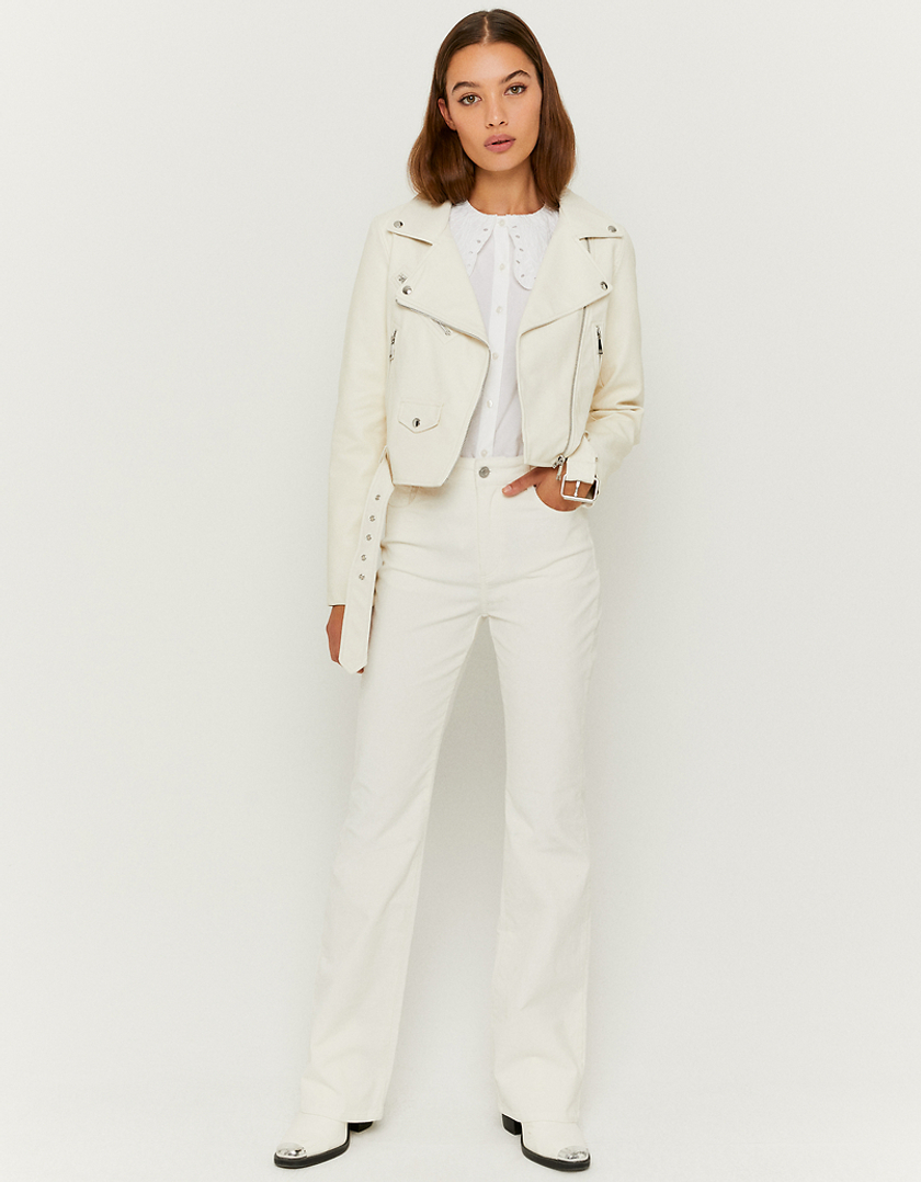 TALLY WEiJL, Pantalon Blanc Taille Haute Flare for Women