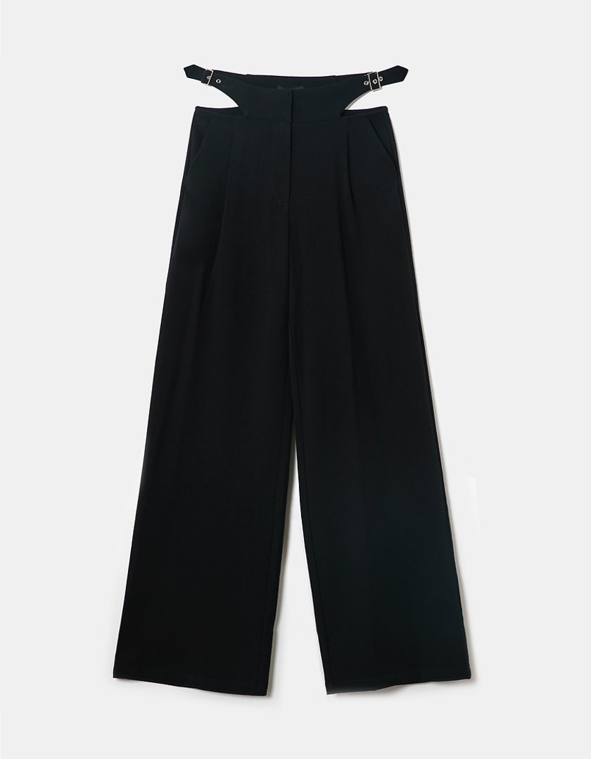 TALLY WEiJL, Czarne szerokie spodnie z wycięciem for Women