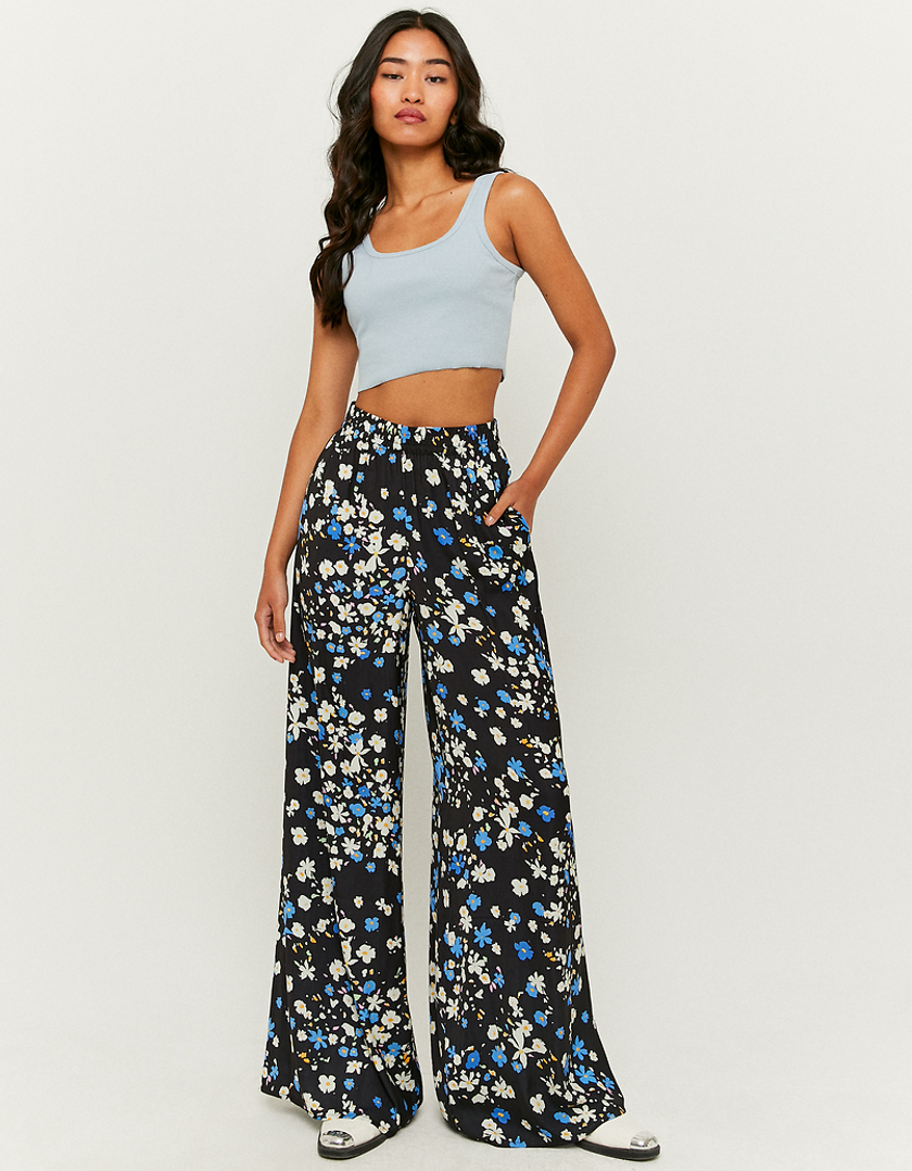 TALLY WEiJL, Black Floral Cropped Trousers for Women