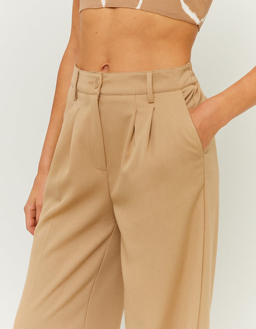 TALLY WEiJL, Pantalon Marron Taille Haute Jambe Large for Women
