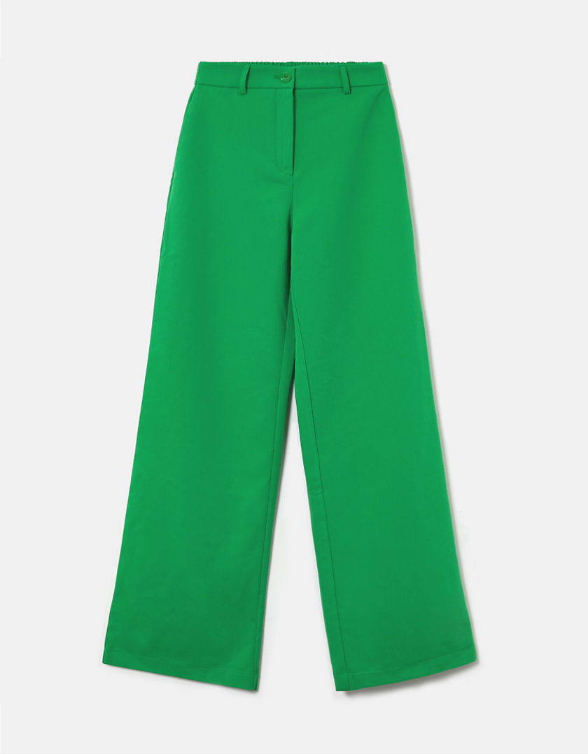 TALLY WEiJL, Green High Waist Wide Leg Trousers for Women