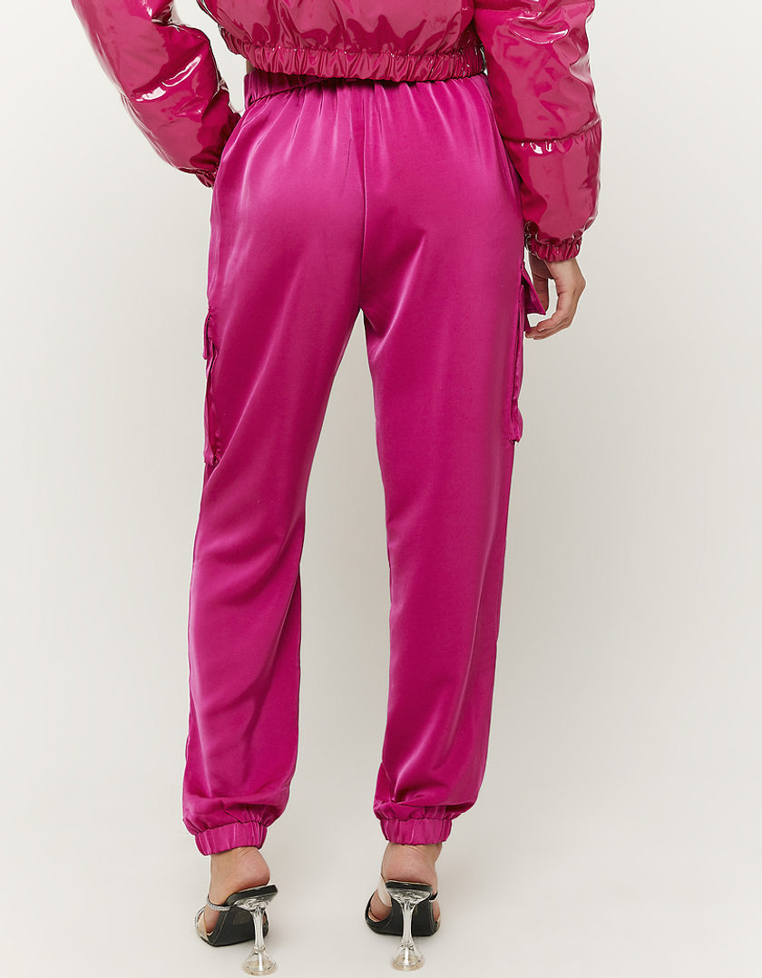 TALLY WEiJL, Różowe satynowe spodnie bojówki for Women