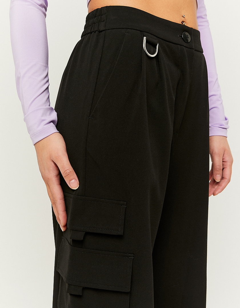 TALLY WEiJL, Czarne spodnie bojówki z szerokimi nogawkami for Women