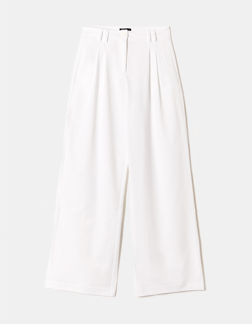 TALLY WEiJL, White High Waist Loose Trousers for Women