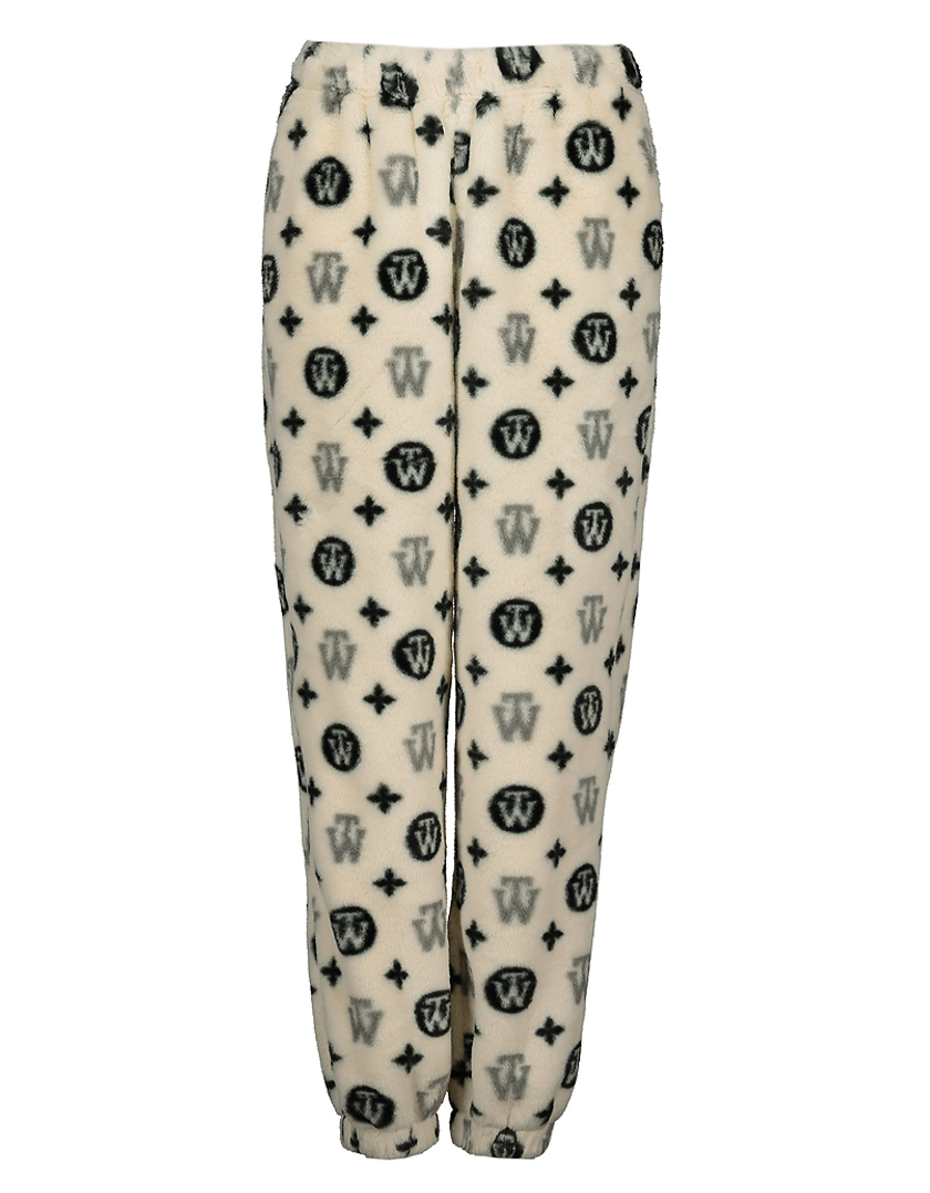 TALLY WEiJL, White Faux Fur Printed Joggers for Women