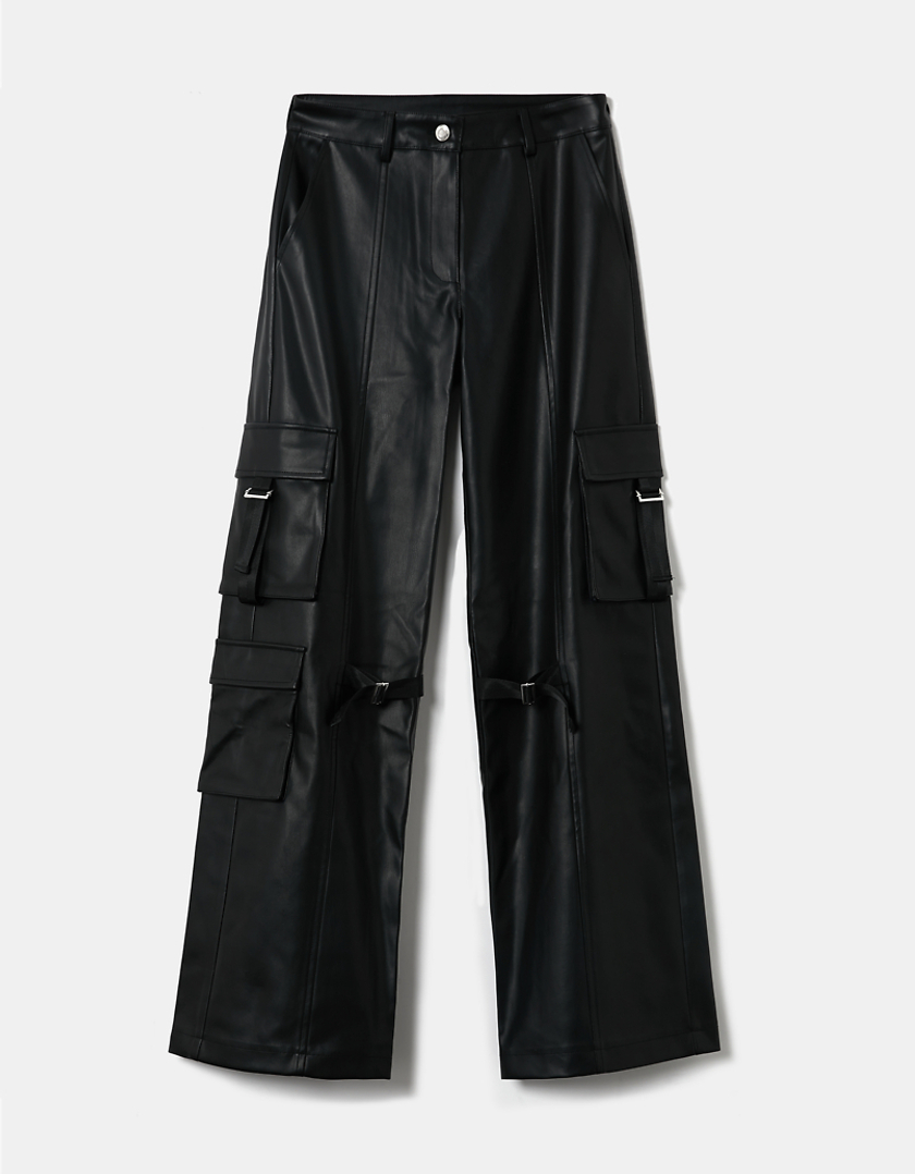 TALLY WEiJL, Black Faux Leather Trousers for Women