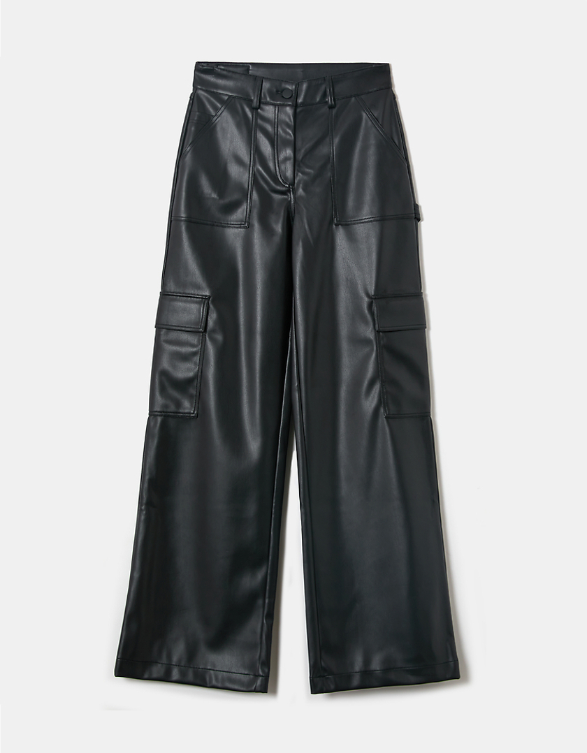 TALLY WEiJL, Pantalon Cargo Similicuir Noir for Women