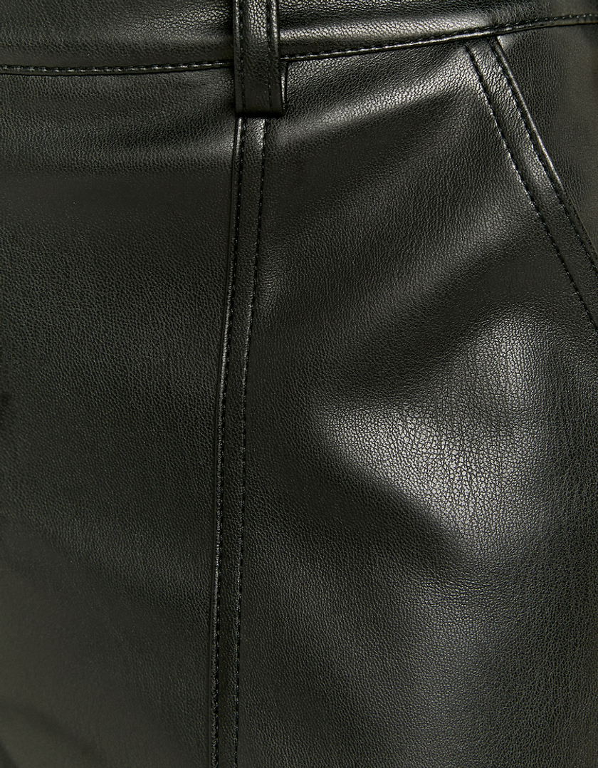 TALLY WEiJL, Black Faux Leather Cargo Trousers  for Women