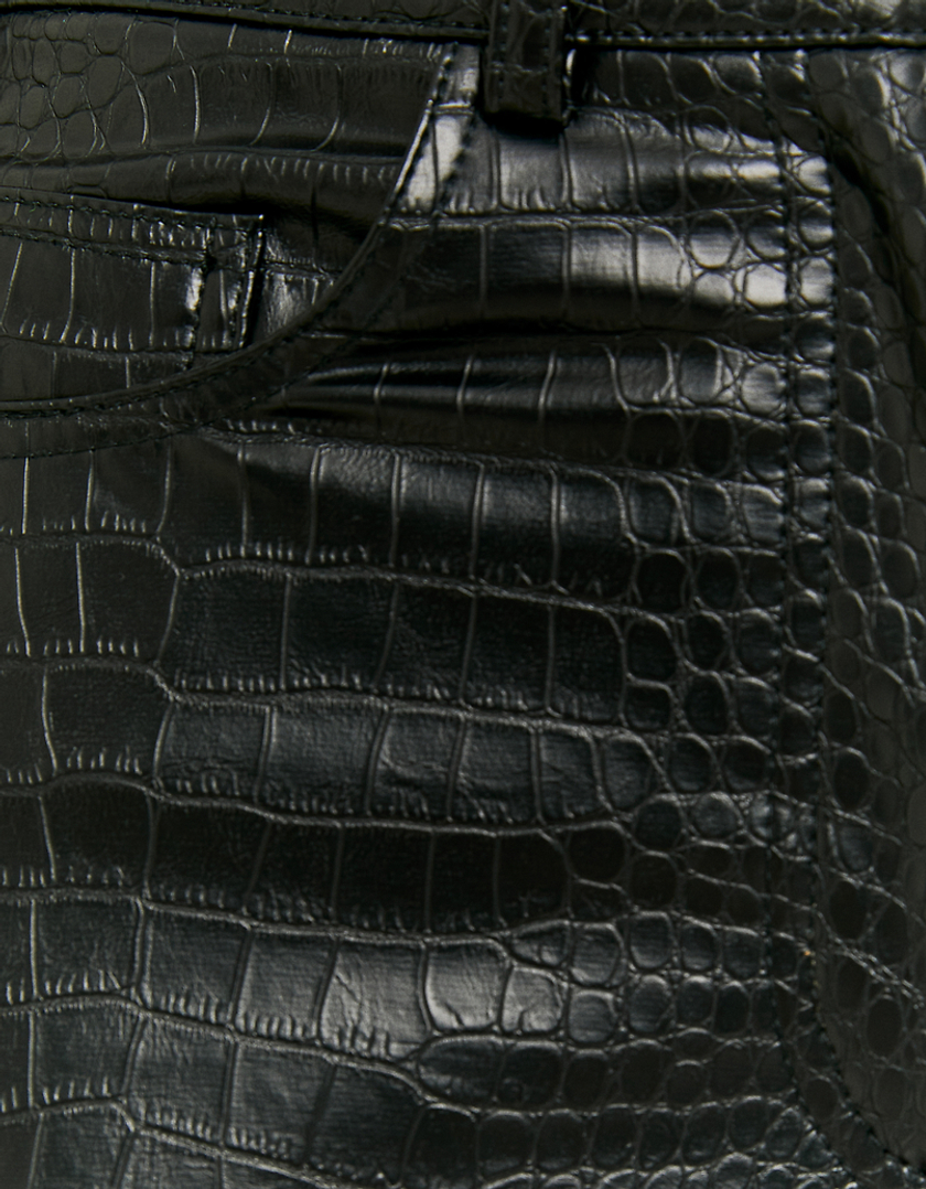 TALLY WEiJL, Black Crocodile Faux Leather Trousers  for Women