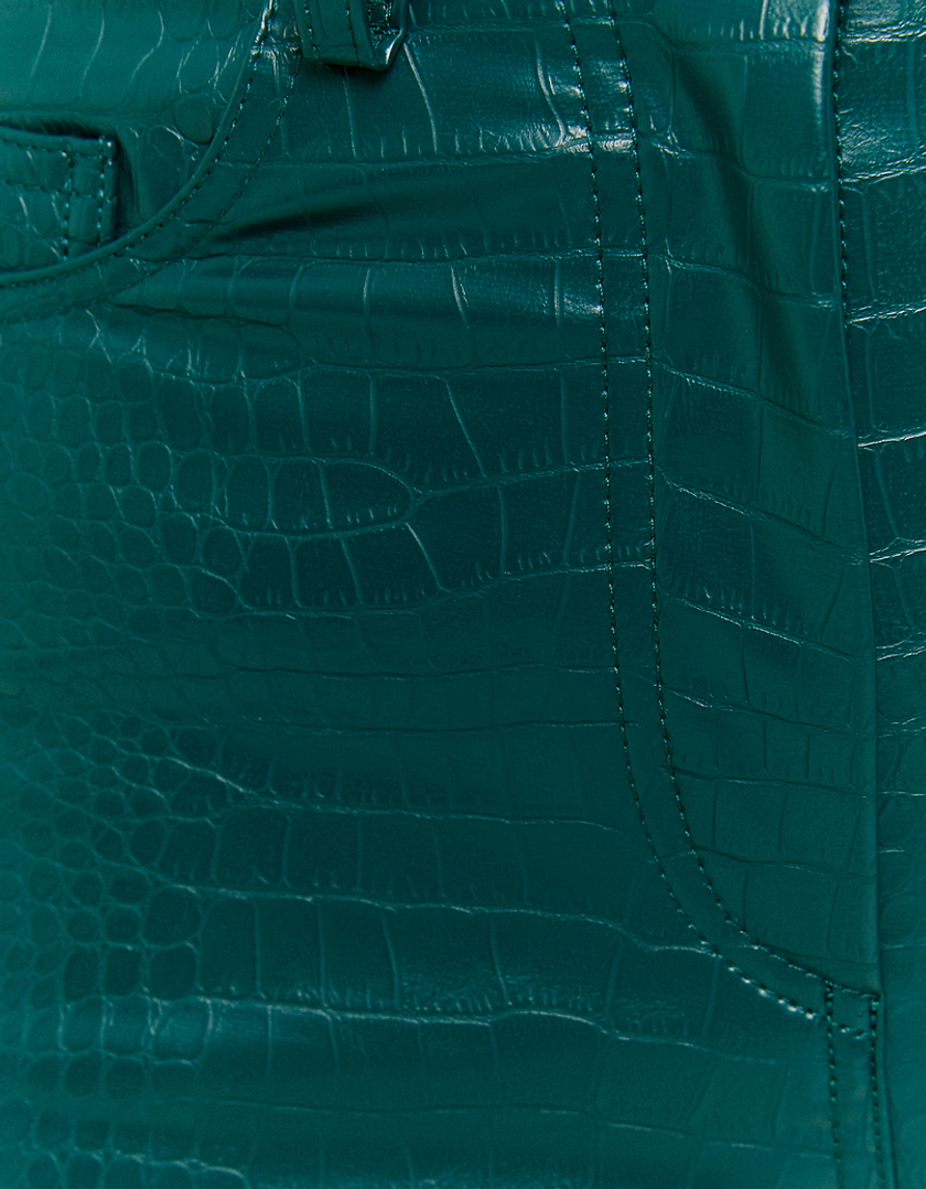 TALLY WEiJL, Green Crocodile Faux Leather Trousers  for Women