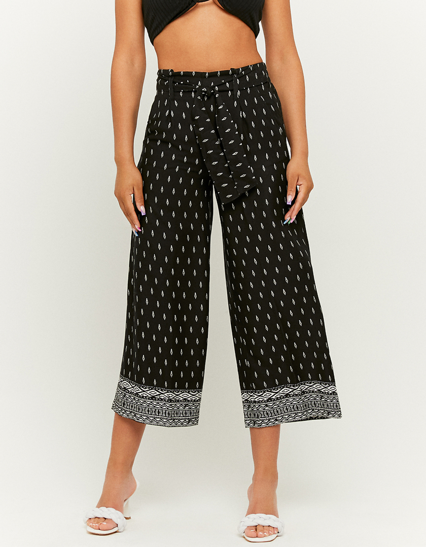 TALLY WEiJL, High Waist Linen-Blend Culotte Trousers for Women