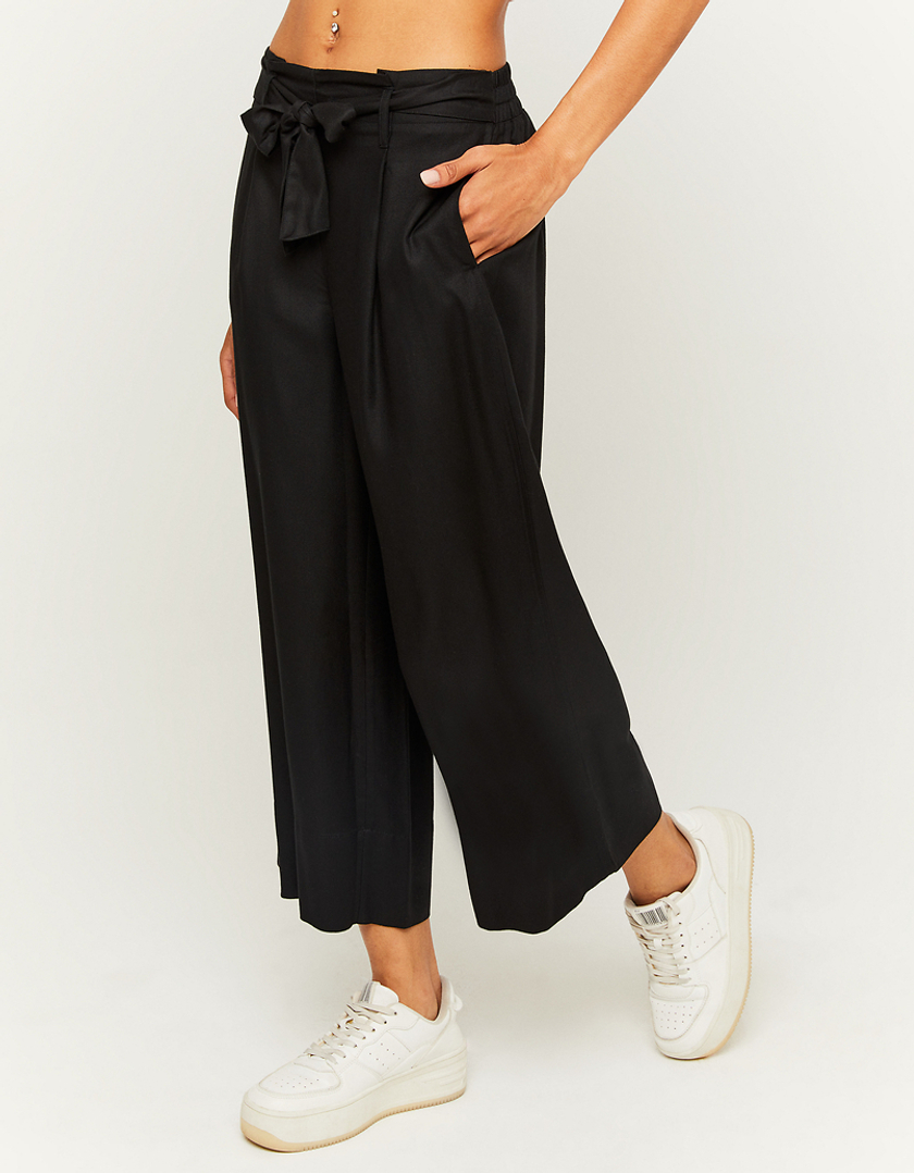 TALLY WEiJL, Μαύρο παντελόνι Culotte με κόμπο for Women