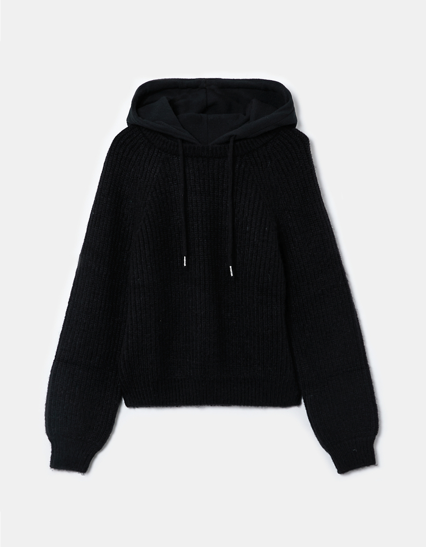 TALLY WEiJL, Czarny sweter Basic z kapturem for Women