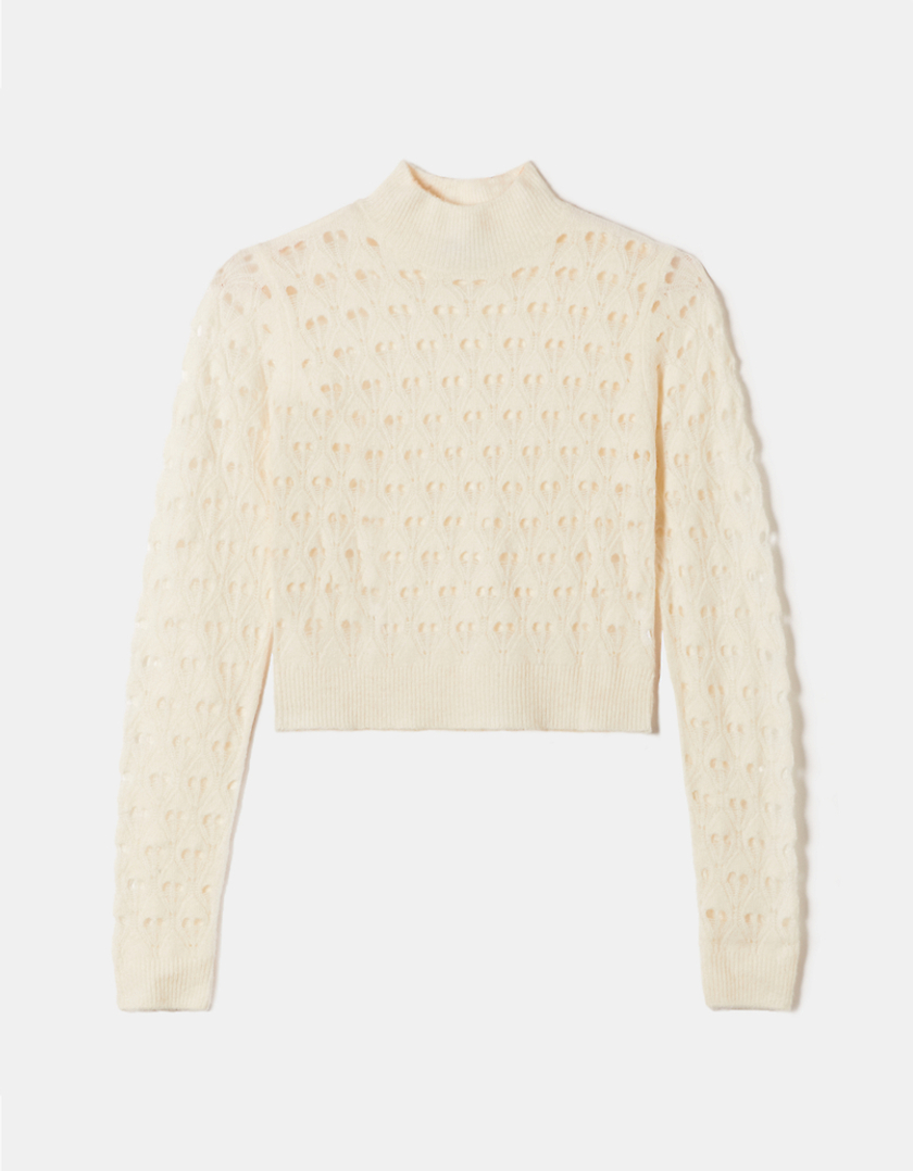 TALLY WEiJL, White Cropped Fit Jumper for Women