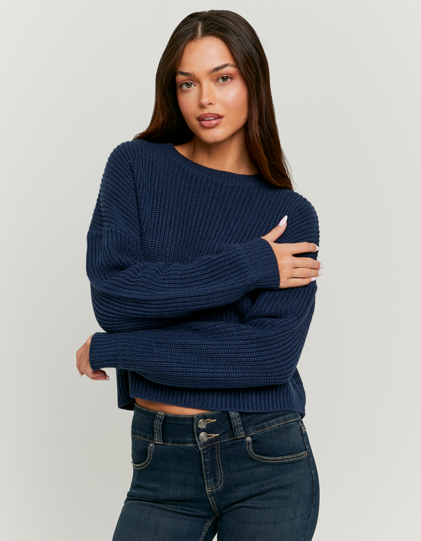 Pull en Maille Bleu