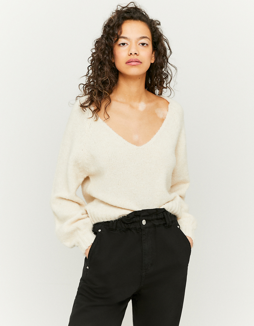 TALLY WEiJL, Pull Blanc Col V for Women