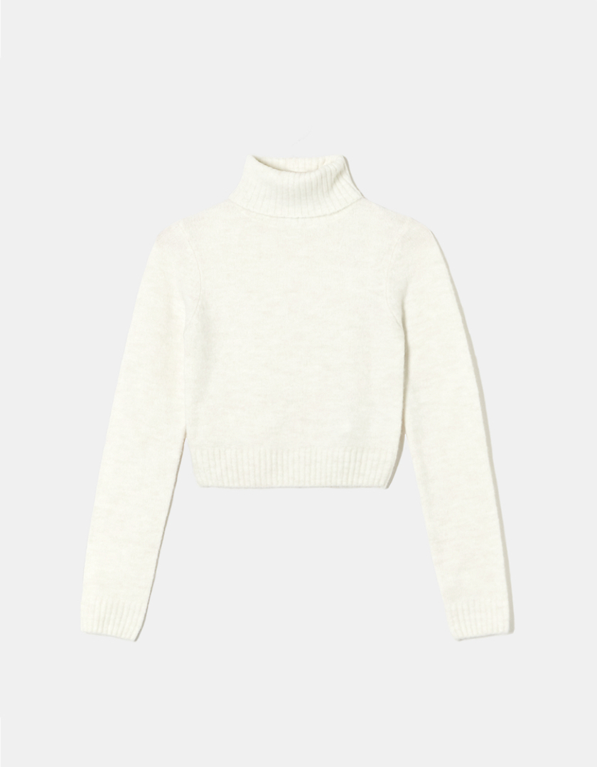 TALLY WEiJL, Pull Blanc Court avec Col Montant for Women