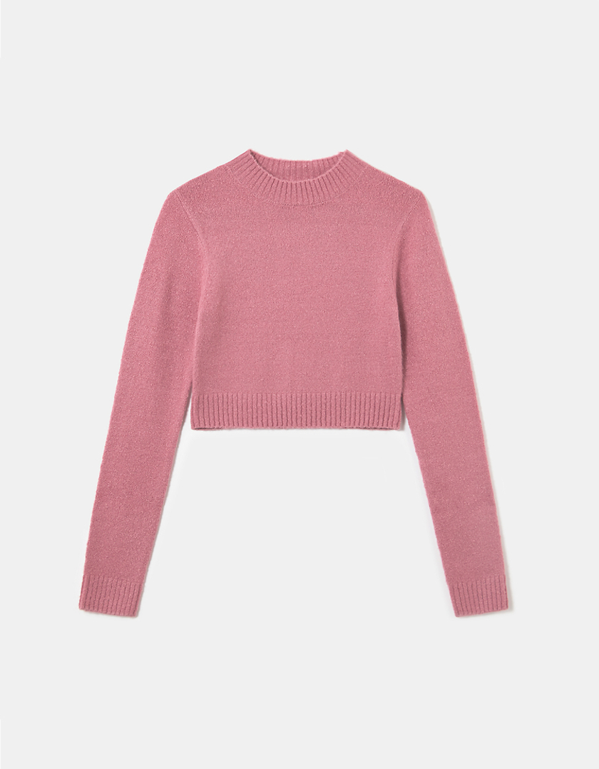 TALLY WEiJL, Różowy krótki sweter z golfem for Women