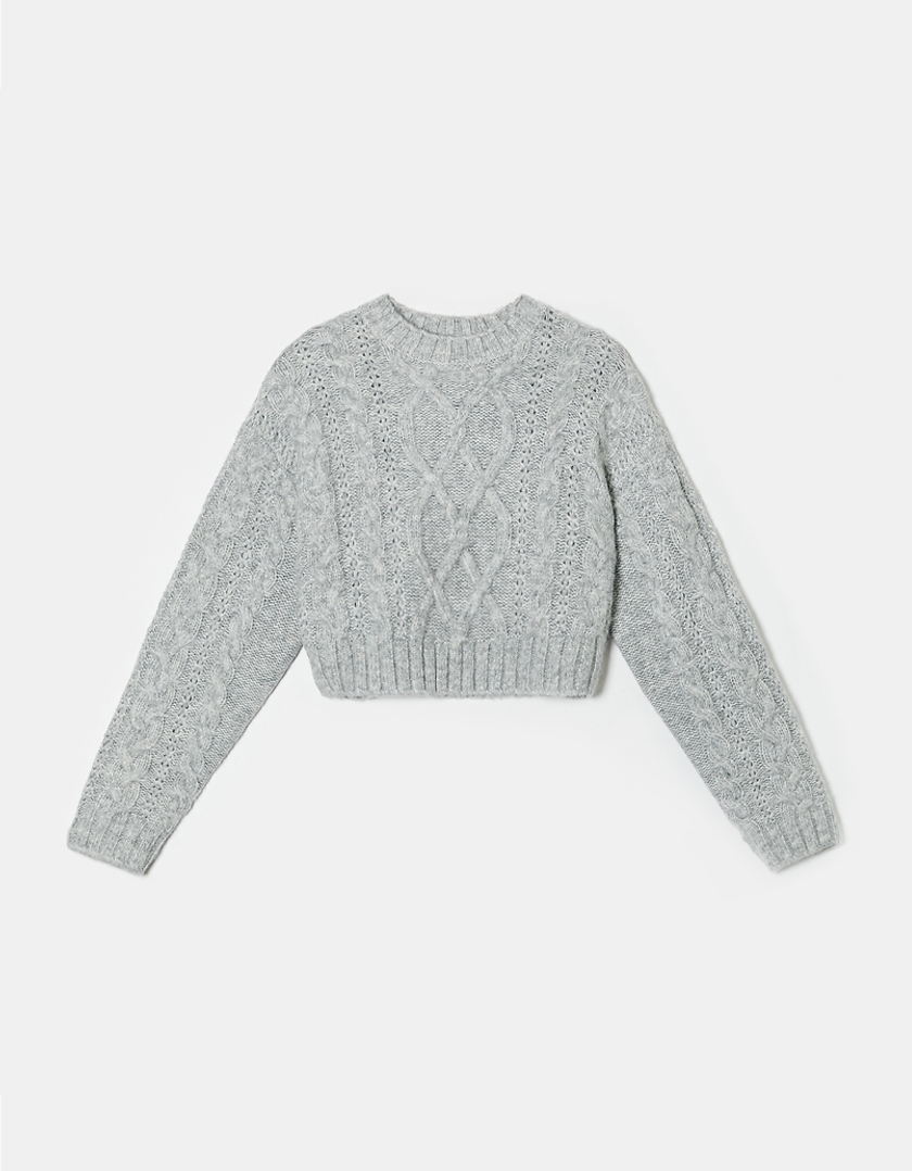 TALLY WEiJL, Grey Cable Knit Jumper for Women