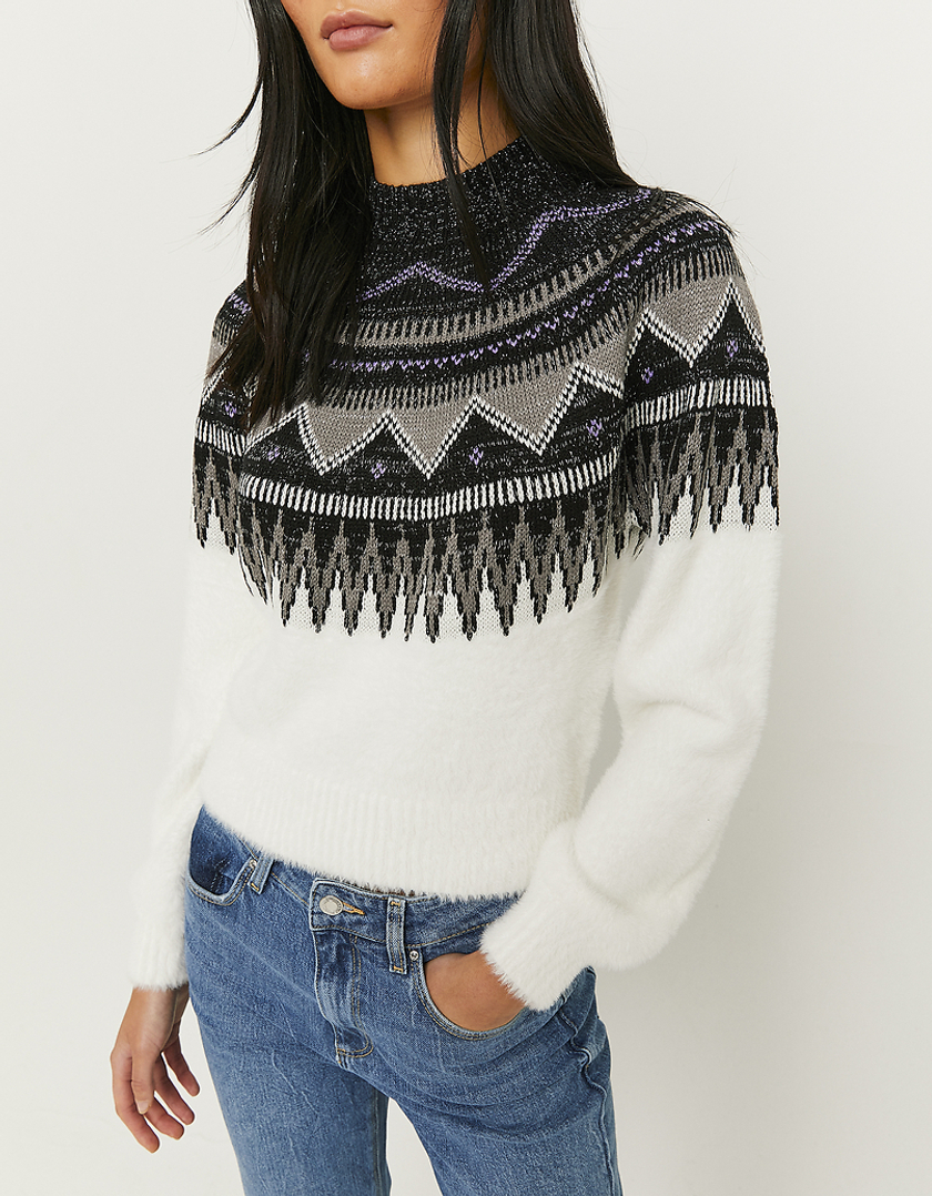 TALLY WEiJL, Printed Puffed Sleeves Jumper for Women