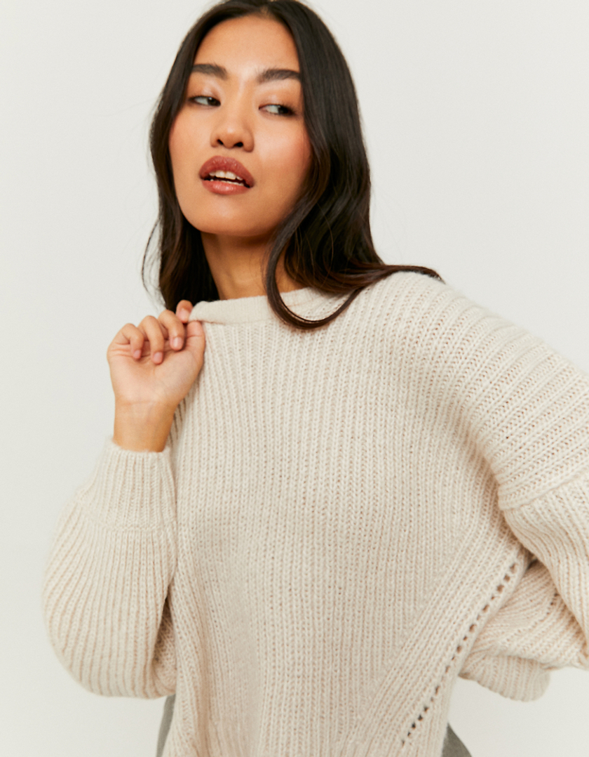 TALLY WEiJL, White Backless Chunky Knit Jumper for Women