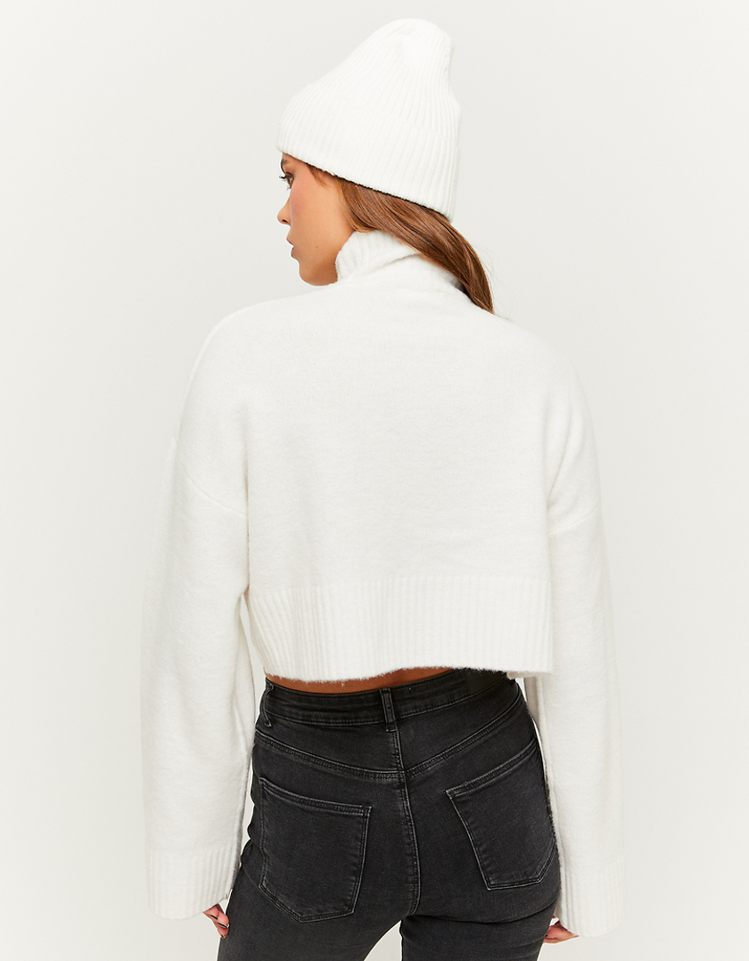 TALLY WEiJL, White Loose Cropped Jumper for Women
