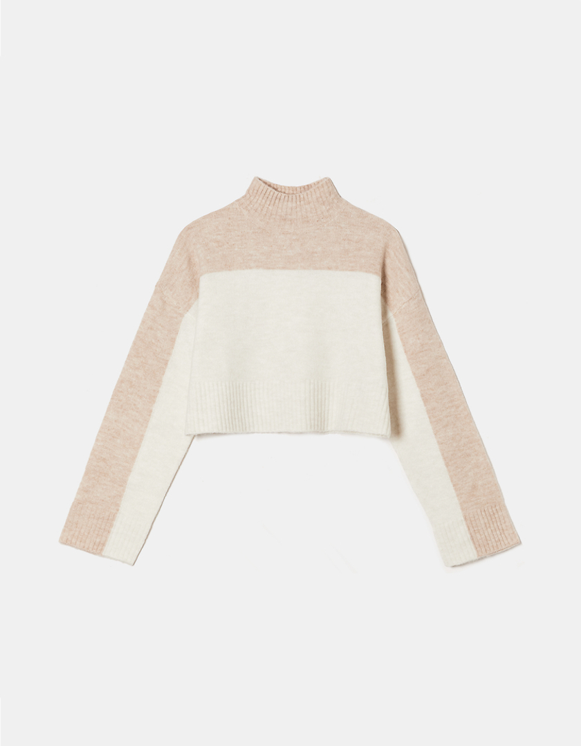 TALLY WEiJL, Colorblock Loose Cropped Jumper for Women