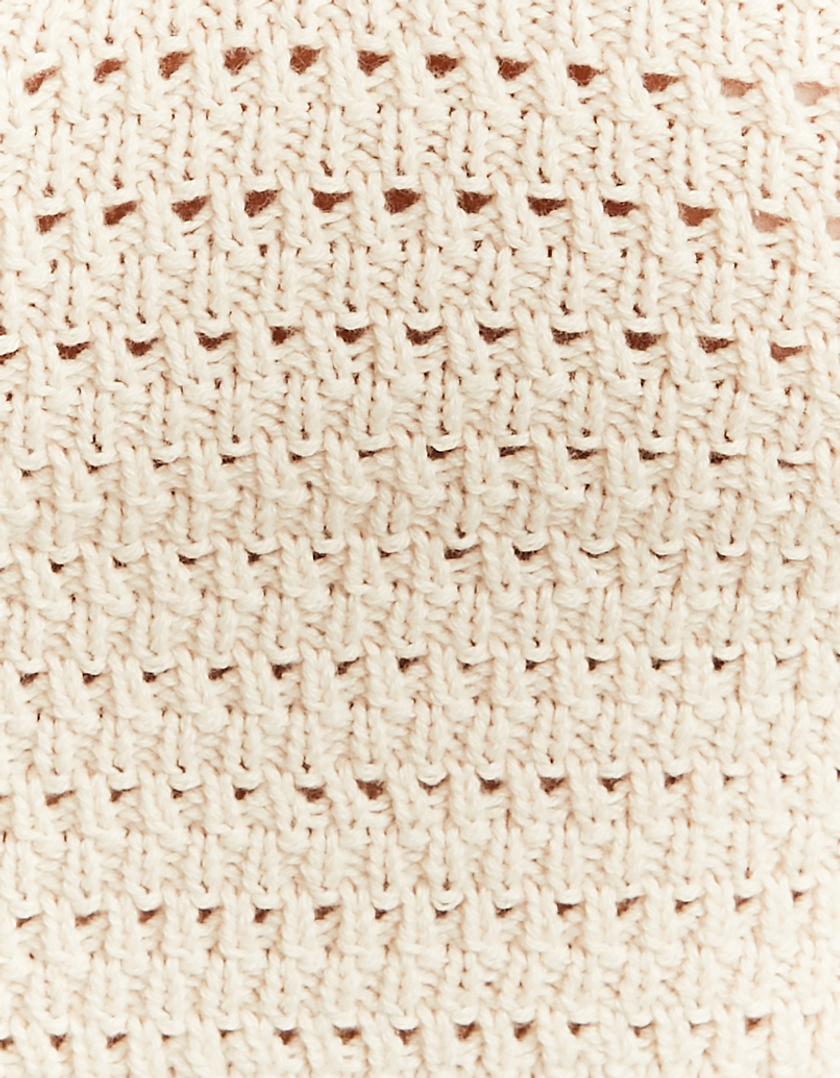 TALLY WEiJL, Beige Crochet Bralet with Beads Application for Women