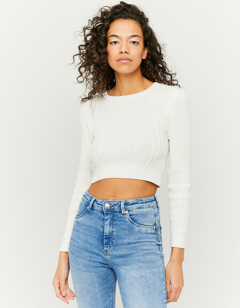 TALLY WEiJL, Cropped Sweater with Detachable Sleeves for Women