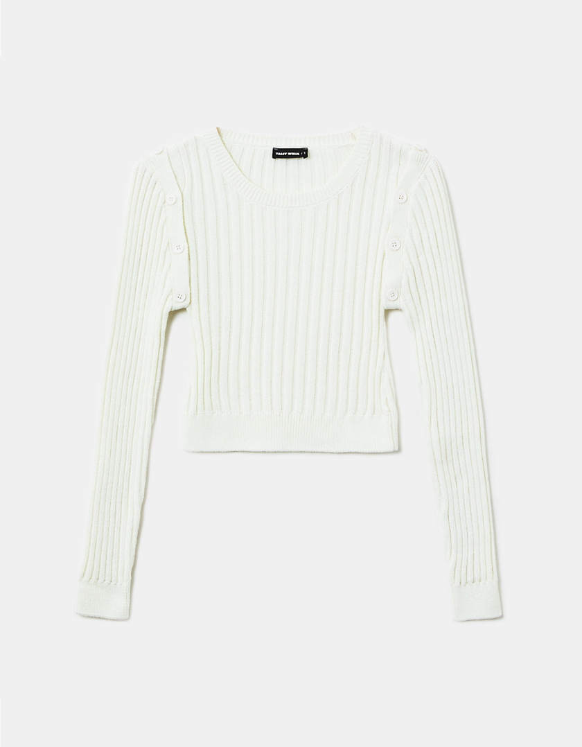 TALLY WEiJL, Cropped Sweater with Detachable Sleeves for Women