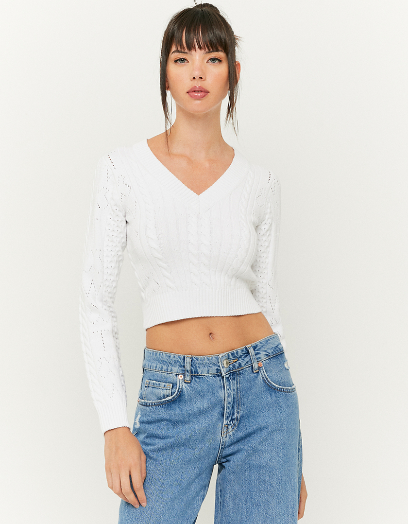 TALLY WEiJL, Λευκή Μακρυμάνικη Basic Μπλούζα for Women