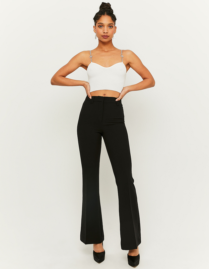 TALLY WEiJL, Light Knit Cropped Top With Strass Sleeves for Women