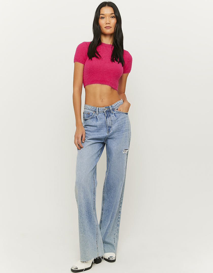 TALLY WEiJL, Pink Knit Cropped Top for Women