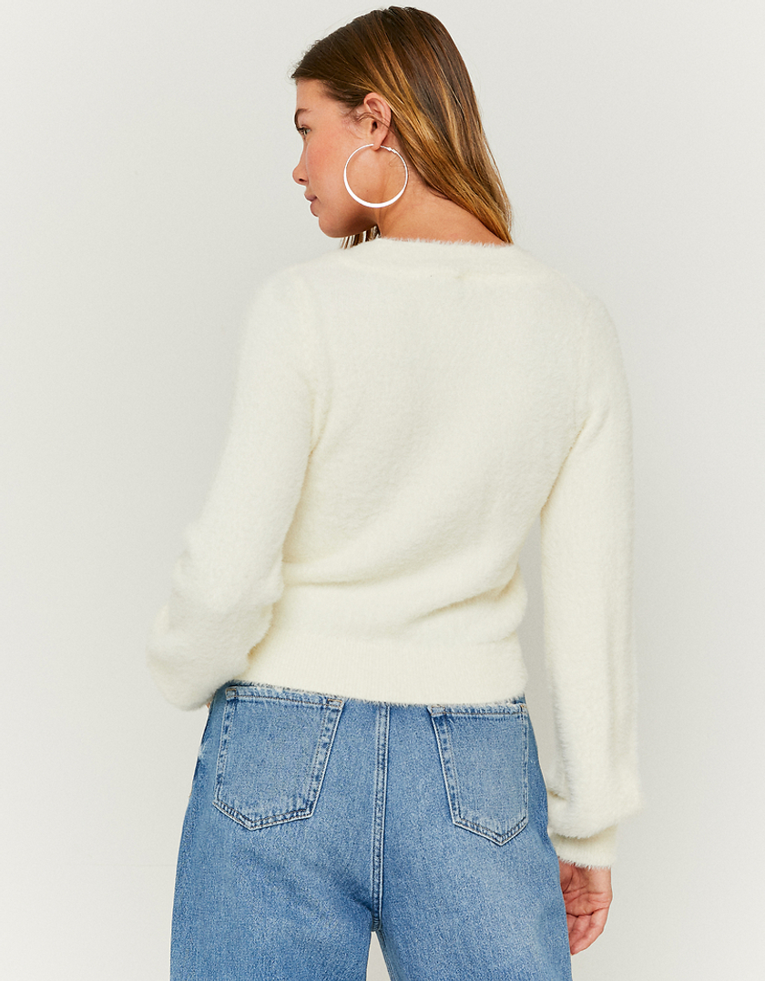 TALLY WEiJL, Biały sweter z futerkiem for Women