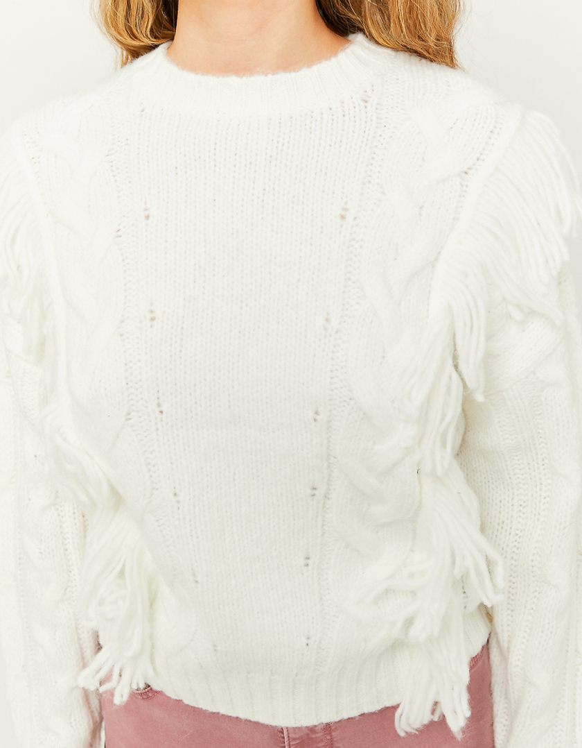 TALLY WEiJL, Weißer Pullover mit Fancy Detail for Women