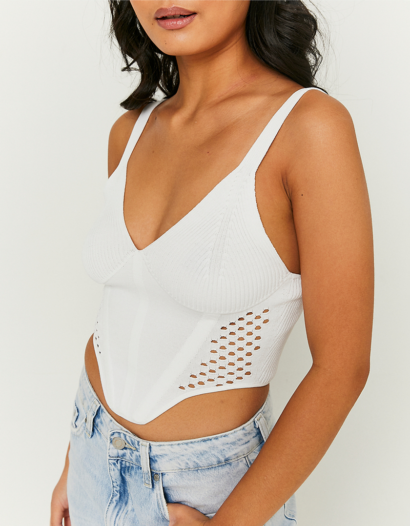 TALLY WEiJL, Cut Out Knit Cropped Crop Top for Women