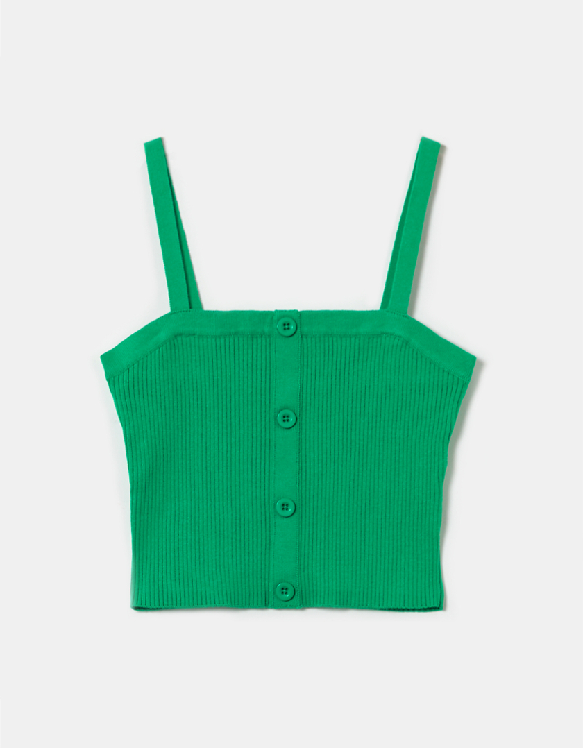 TALLY WEiJL, Πράσινο πλεκτό Tank Top for Women