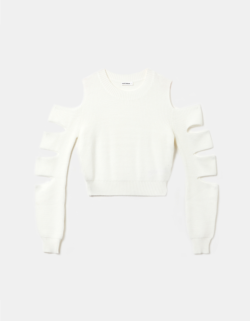 TALLY WEiJL, Biały sweter z wycięciem for Women